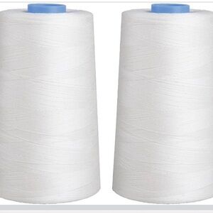 Connecting Threads, 2 Essential White Thread Spools 100% Cotton, 5000 yards each